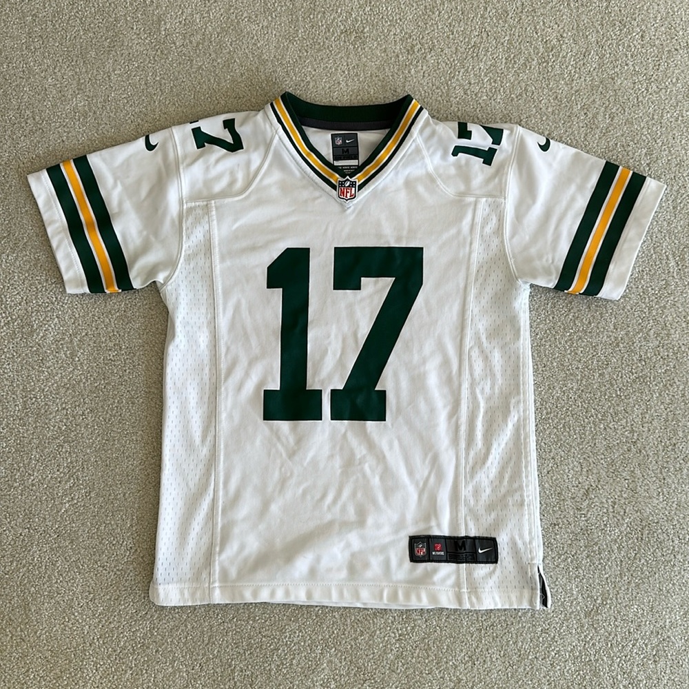 Boys Green Bay Packers Davante Adams Game Jersey White